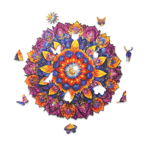 Dřevěné puzzle Mandala Flower