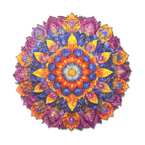 Dřevěné puzzle Mandala Flower