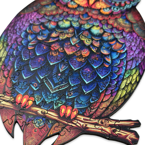 Dřevěné puzzle Mandala Owl